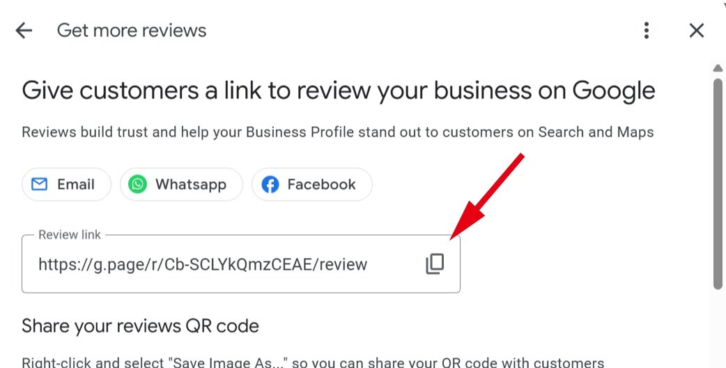 Copy the review link