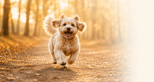 Happy freshly groomed dog